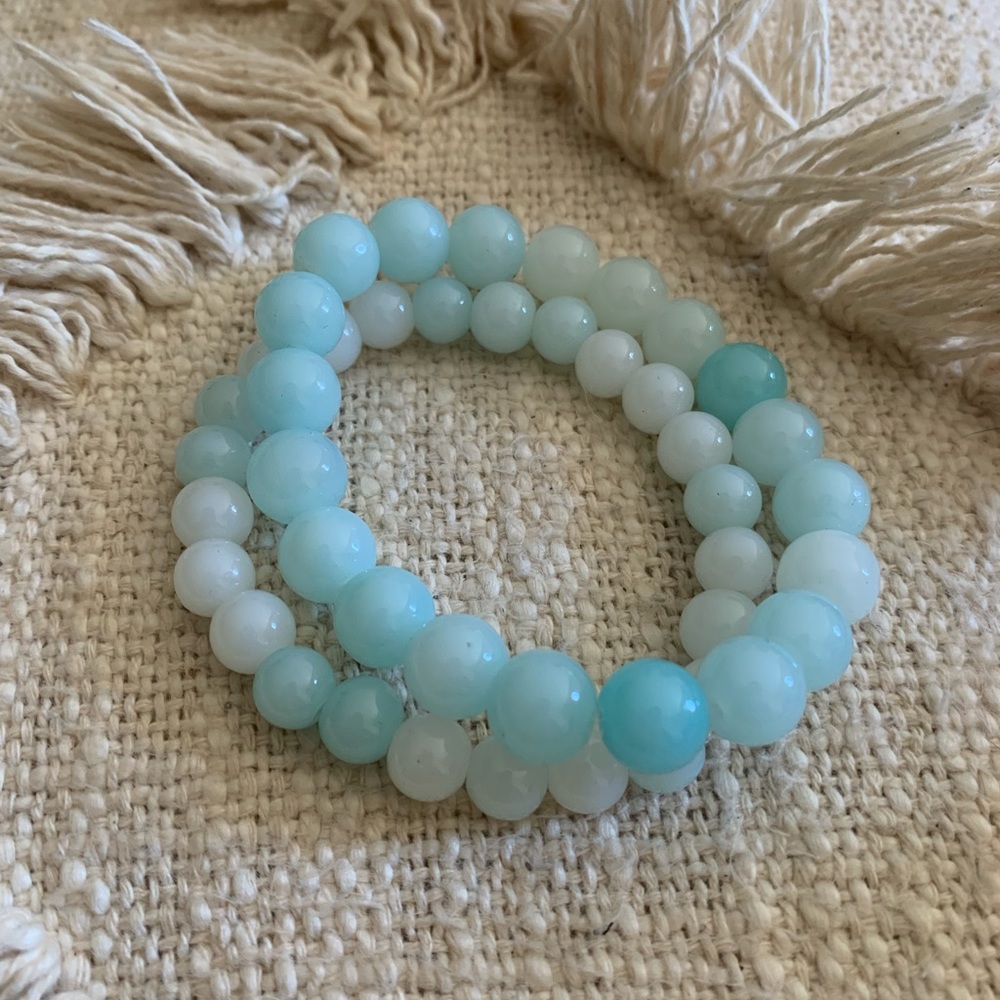 SOFT BLUE STONE WATER HEALING BRACELET BUNDLE
